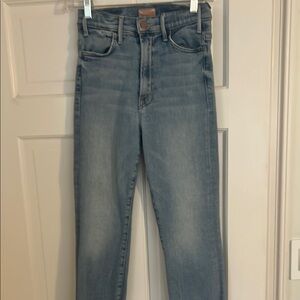 Mother jeans “hustler ankle fray “” high rise ankle cut